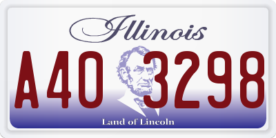 IL license plate A403298