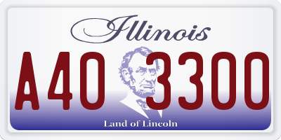 IL license plate A403300