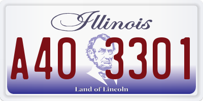 IL license plate A403301