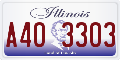 IL license plate A403303