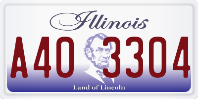 IL license plate A403304