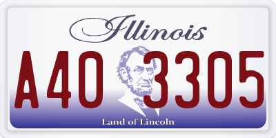 IL license plate A403305