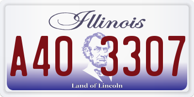 IL license plate A403307