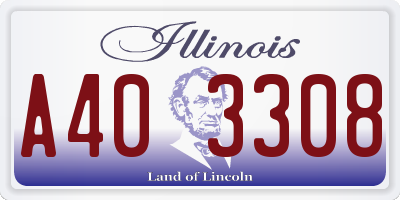 IL license plate A403308
