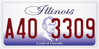 IL license plate A403309
