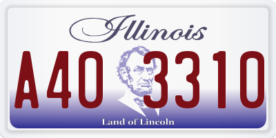 IL license plate A403310