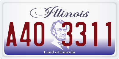 IL license plate A403311