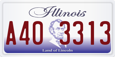 IL license plate A403313