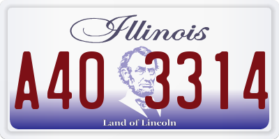 IL license plate A403314