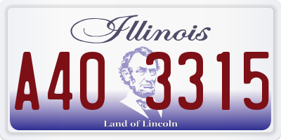 IL license plate A403315