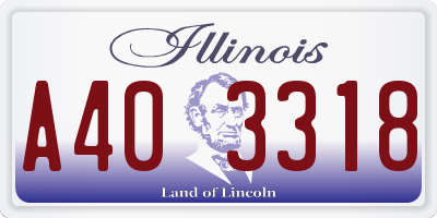IL license plate A403318