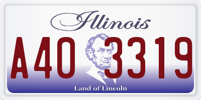 IL license plate A403319