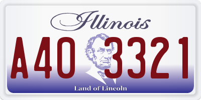 IL license plate A403321