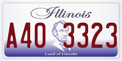IL license plate A403323