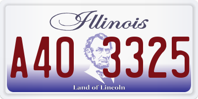 IL license plate A403325