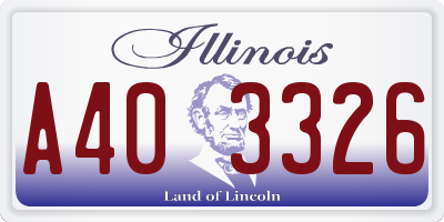 IL license plate A403326