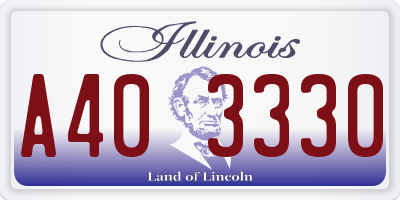 IL license plate A403330