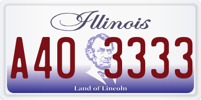 IL license plate A403333