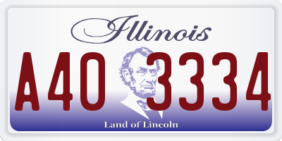 IL license plate A403334