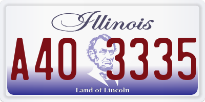 IL license plate A403335