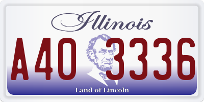 IL license plate A403336