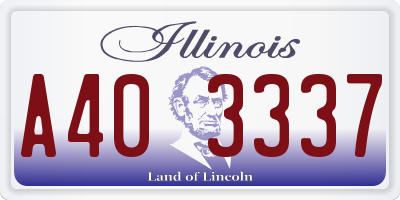 IL license plate A403337