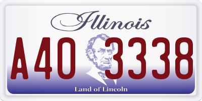 IL license plate A403338
