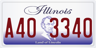 IL license plate A403340