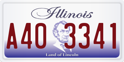 IL license plate A403341