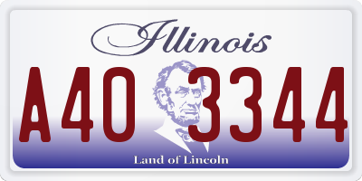 IL license plate A403344
