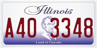 IL license plate A403348