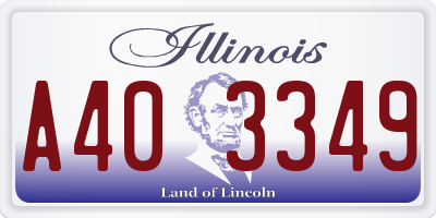 IL license plate A403349