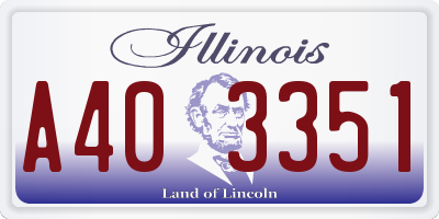IL license plate A403351