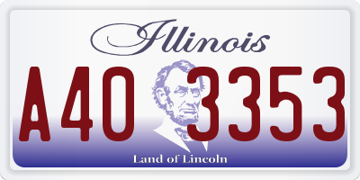 IL license plate A403353
