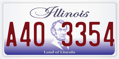 IL license plate A403354