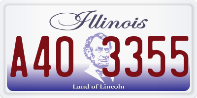 IL license plate A403355