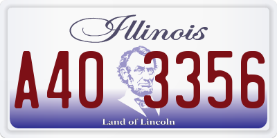 IL license plate A403356