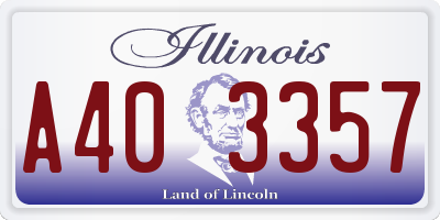 IL license plate A403357