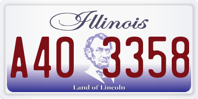 IL license plate A403358