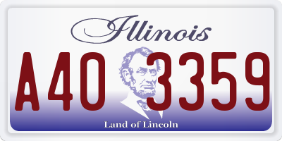 IL license plate A403359