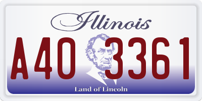 IL license plate A403361