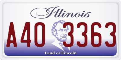 IL license plate A403363