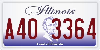IL license plate A403364