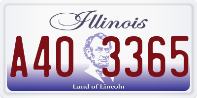IL license plate A403365