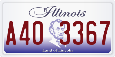 IL license plate A403367