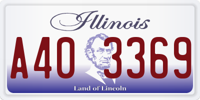 IL license plate A403369