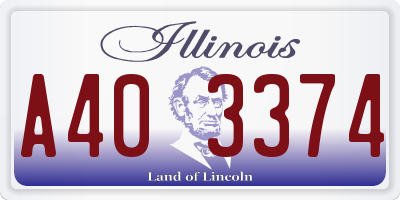 IL license plate A403374