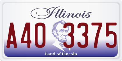 IL license plate A403375