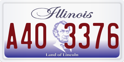 IL license plate A403376