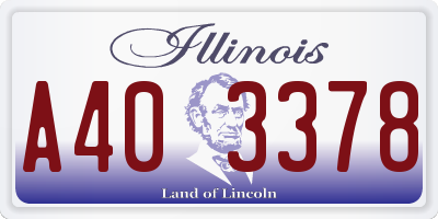 IL license plate A403378